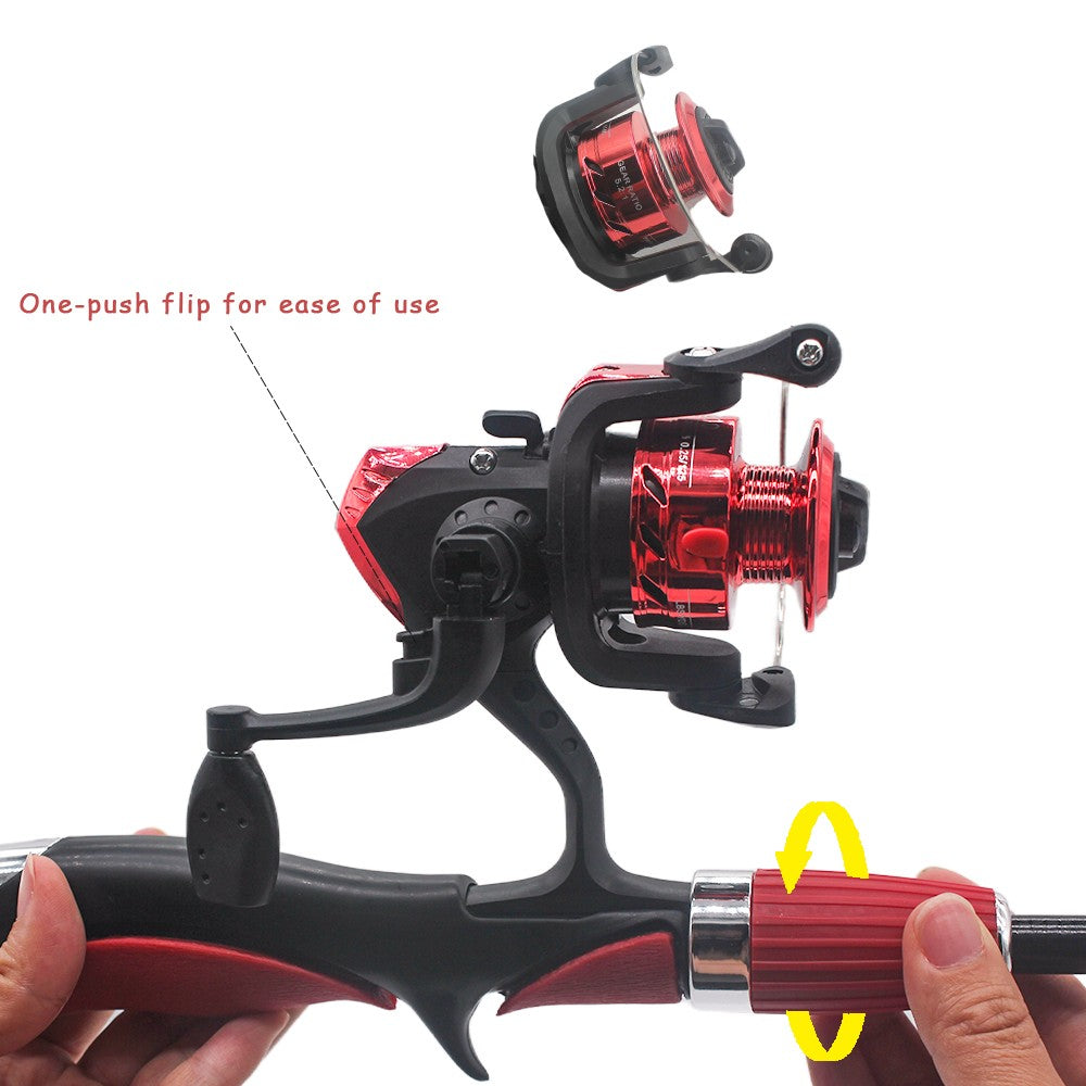 Kids Fishing Pole Set Fishing Rod For Children Child Telescopic Fishing Rods With Spinning Reel Baits Hook Saltwater Freshwater