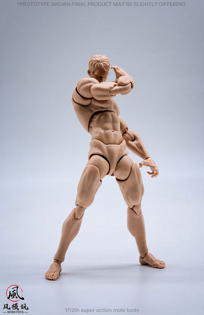 Wind Toys Corpo Masculino Articulado Super Flexível Escala 1/12 16cm Soldado Masculino Branco Amarelo Preto Boneco Articulado Modelo de Boneco de Ação