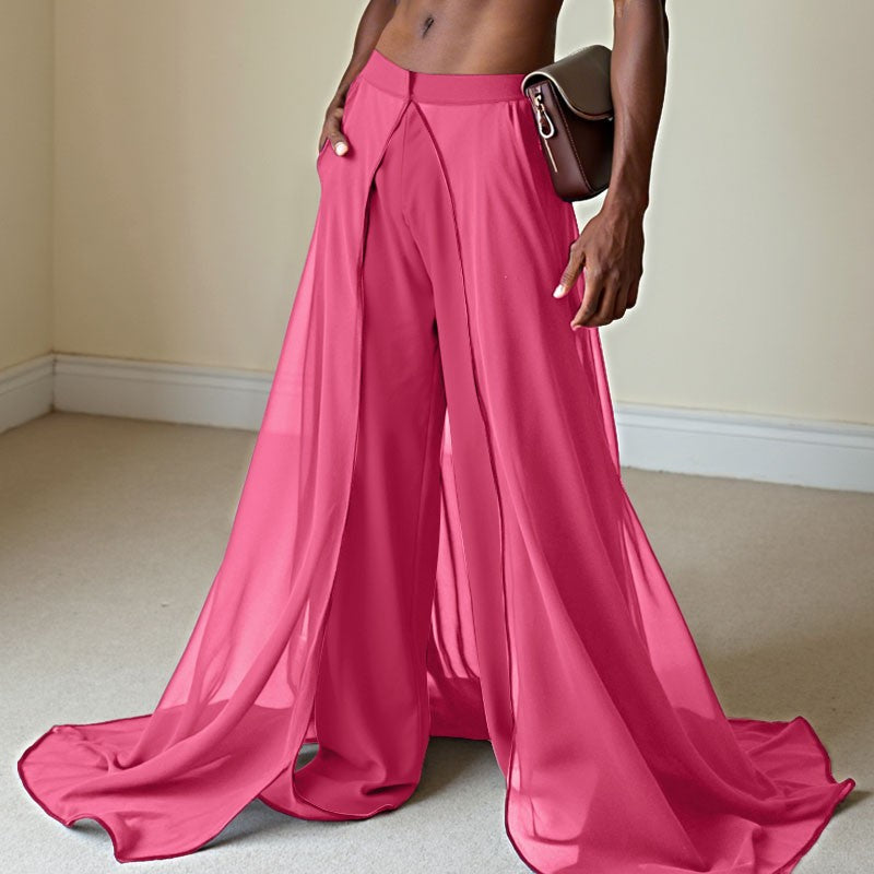 INCERUN Men's Pants Patchwork Elastic Waist Loose Casual Long Trousers Men Streetwear 2025 Fashion Male Irregular Pants S-5XL