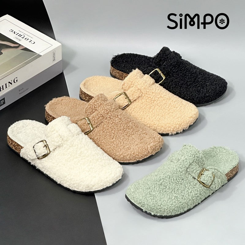 New Fall Winter Women And Men's Slippers With Plush Upper Indoor Outdoor Casual Sandals