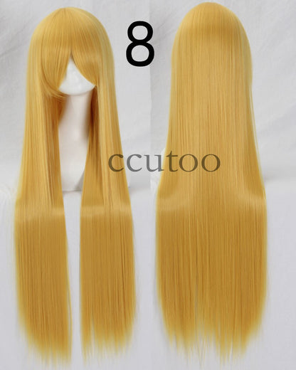 ccutoo 100cm Peruca de Cosplay Reta Sintética de Cabelo Longo de Alta Temperatura 82 Cores Disponíveis