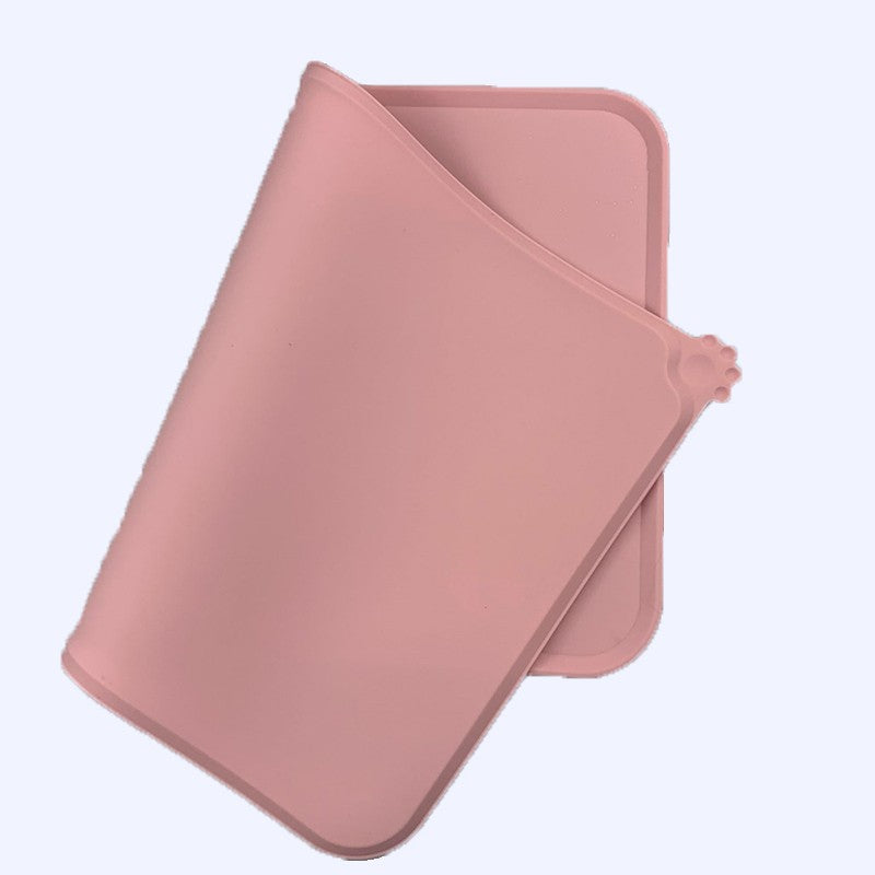 Tapete de Silicone Antiderrapante para Comida de Animais de Estimação Tapete Impermeável para Tigela de Cães Gatos Comedouro de Água Antiderramamento Proteção de Chão de Inverno