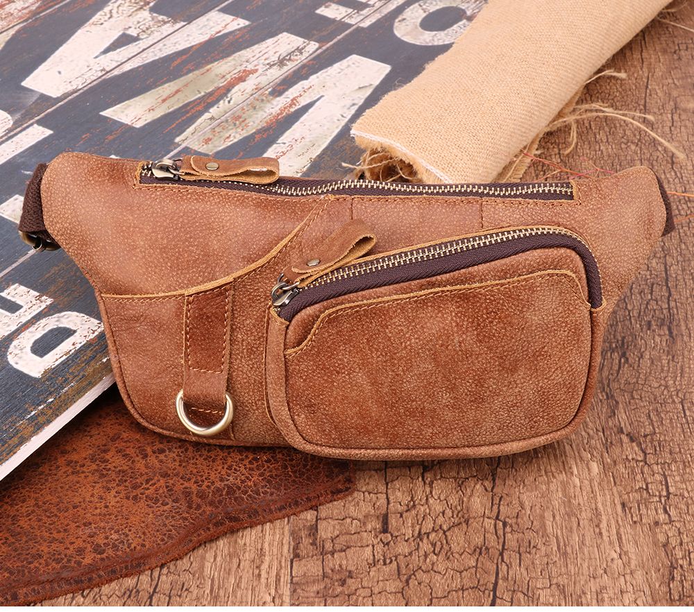 Genuine Leather Waist Bag Men Women's Belt Bag Casual Waist Packs  for Phone Pouch Travel Chest Bag Crossboby Shoulder Bag