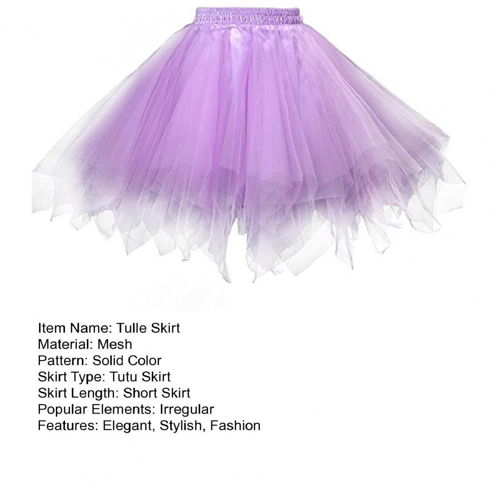 Women's Tulle Skirt 1950s Vintage Skirts Adult Ballet Crinoline Tulle Skirt Fluffy Princess Petticoat Underskirt Dancing Dress