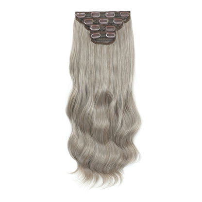 Apliques de cabelo sintéticos ondulados loiros 27/613 de 61 cm (24 polegadas) com presilhas brancas, 4 peças/lote, 220g, fibra resistente ao calor