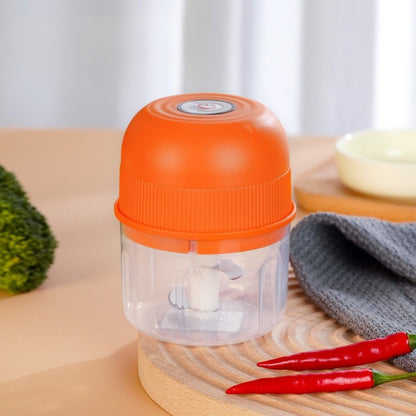 Mini processador elétrico portátil USB de 260ml para alho, triturador de alho com 2 lâminas, moedor de carne elétrico, picador de vegetais pequeno utensílio de cozinha