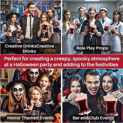 10-100PCS Halloween Blood IV Bags for Drink and Clips Pouch Prop Energy Vampire for Zombie Hospital Theme Halloween Decor Supply