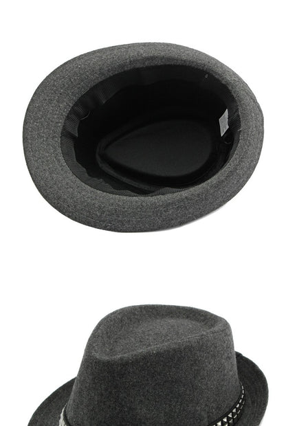 British Retro Jazz Hat Men's Autumn New Black Gentleman Hat Hip-hop Rivet Top Hat Women's Performance Hats