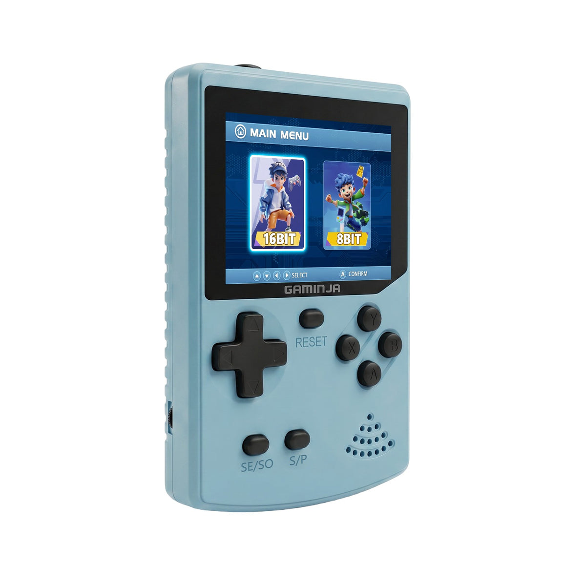 GAMINJA Handheld Game Console 300 Classic 8bit/16bit Games 2.8" HD Screen Retro Video Mini Game Console Gift for Nostalgia