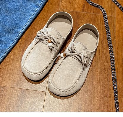 Fashion Brand Shoes Woman 2025 Autumn New Vintage Suede Loafers Pumps Women's Casual Flats Shoes British Style Flat Single Shoes