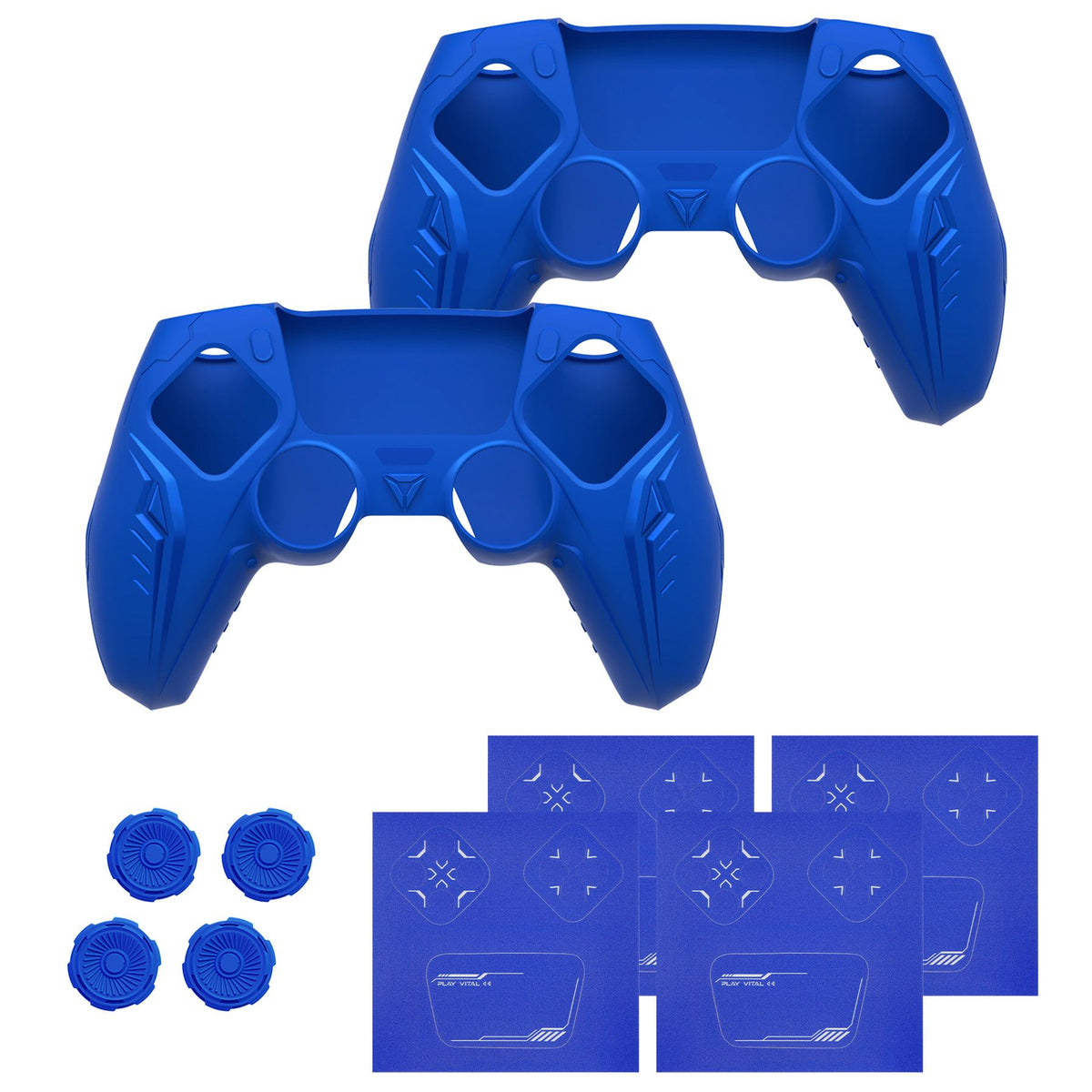 PlayVital Silicone Grip Case for PS5 Controller - Futuristic CyberMech Design Cover Compatible with PS5 Official Charging Dock