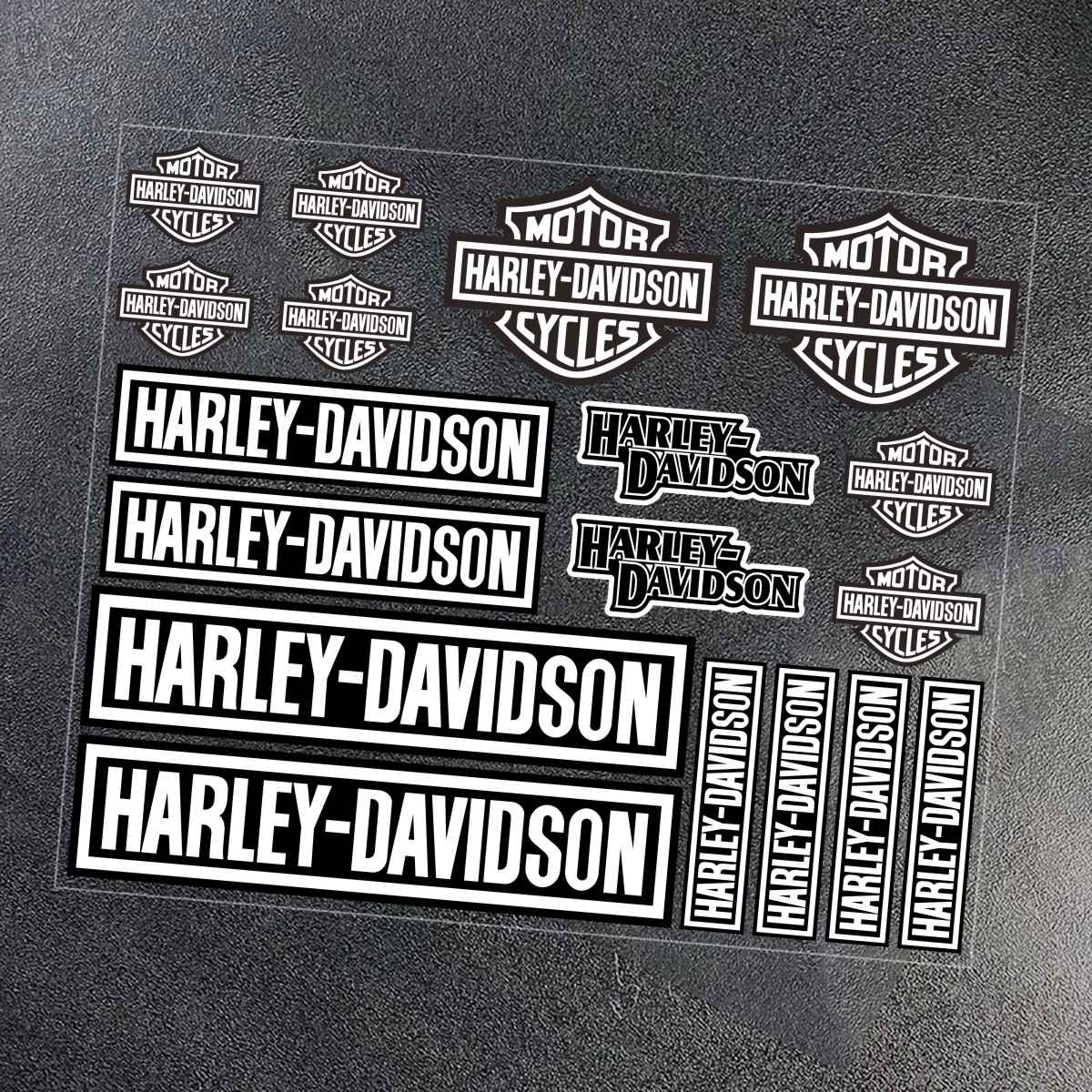 Kit Adesivo Refletivo Harley Davidson Logotipo Tanque Capacete Moto Emblema Letras Decalque