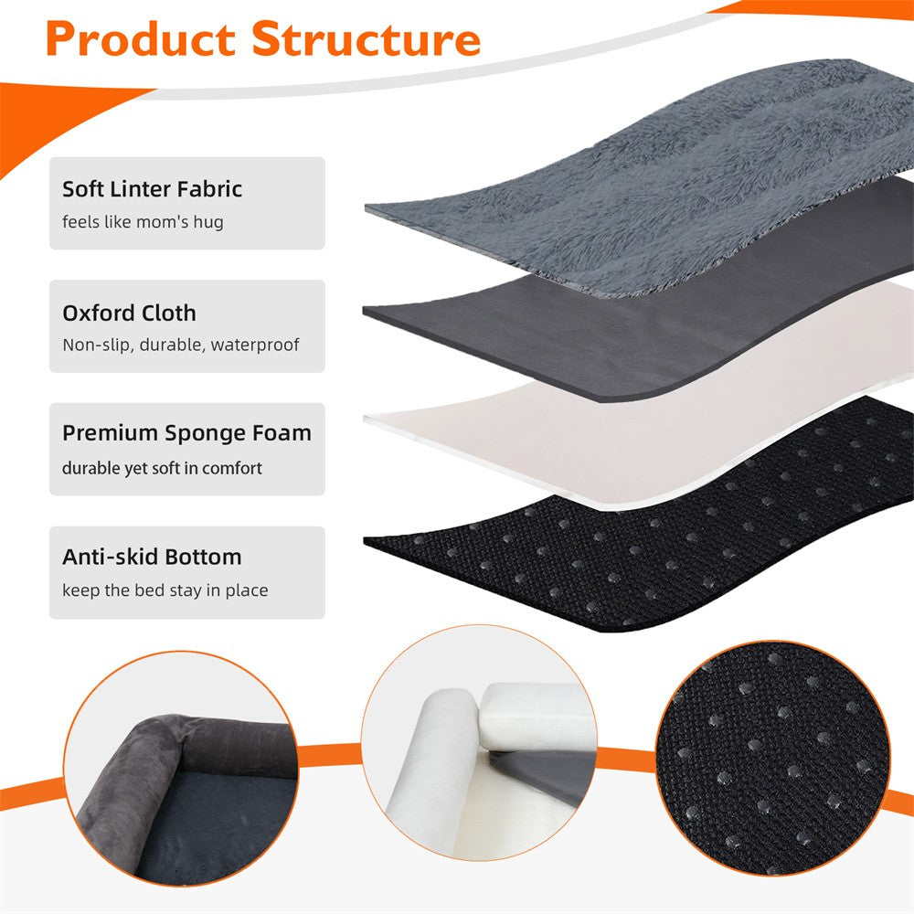Cama para Cães Calmante Grande XXXL Ortopédica com Espuma de Memória, Sofá-Cama, Capa Impermeável Removível, Tapete de Pelúcia para Cães Pequenos, Médios e Grandes