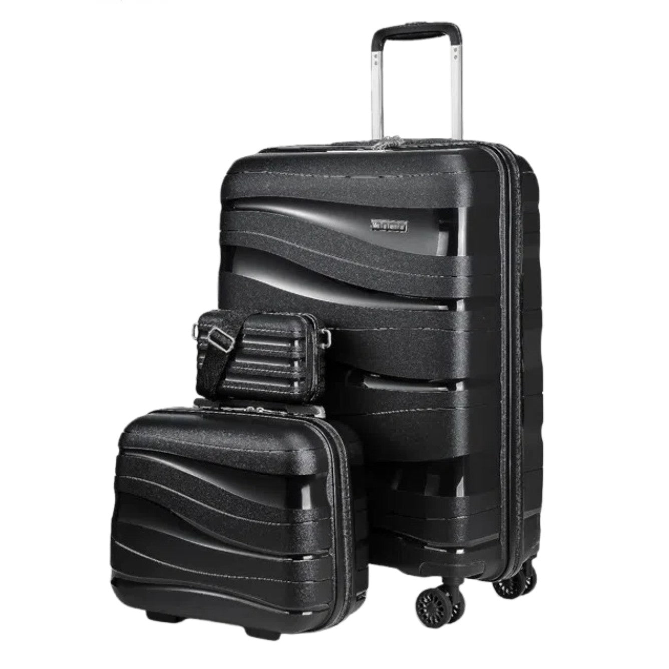 Melalenia 3-Piece 20 inch Carry-on Luggage Set, Expandable Lightweight Durable Travel Suitcase with TSA Lock, Spinner Wheels