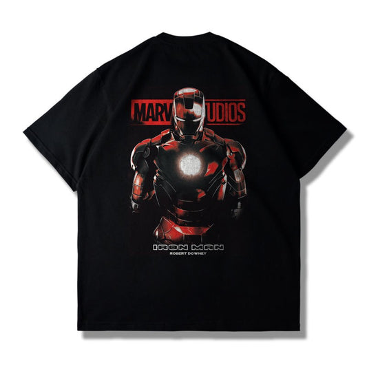 Meichao Marvel Joint Iron Man Men's T-shirt Pure Cotton Women's Short-sleeved Harajuku Stylish Daily Casual Summer Top Unisex