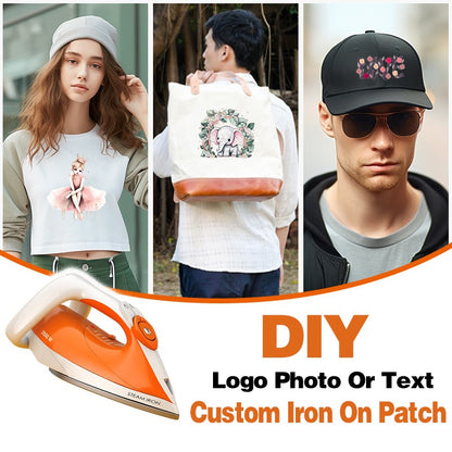 Custom Chest Badges Custom Brand Logo Thermal Stickers on Clothes Heat-Sensitive Patches Heat Vinyl Ironing Stickers Decor