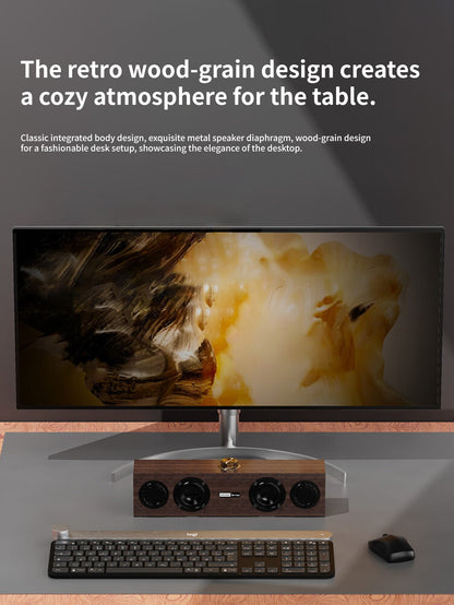 Caixa de som Lenovo C02 multimídia Bluetooth com fio/Bluetooth dual-mode retrô universal para TV, computador e celular com subwoofer