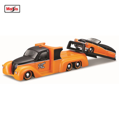 Maisto 1:64 FLATBED/1988 BMW M3 E30 1965 FORD MUSTANG elite transport Modelo de carro fundido coleção presente brinquedo