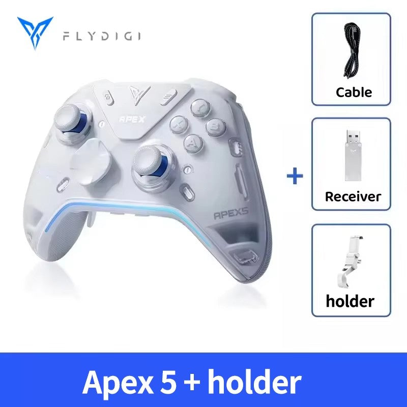 Flydigi Apex 5 Controller Gamepad Wireless Gamepad for PC /Switch/Phone/TV/Tablet Computer, Charging Dock with Cool RGB Screen