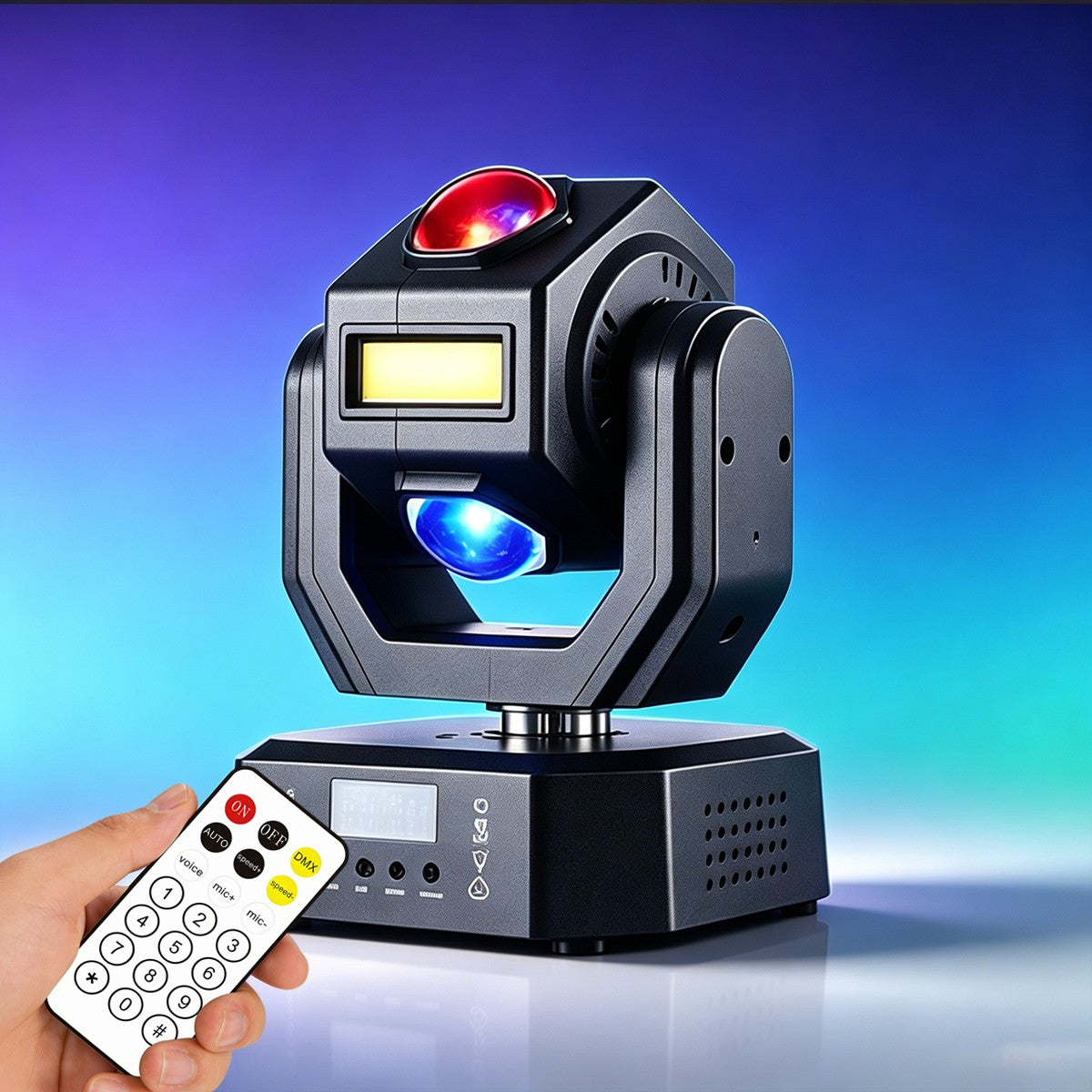 Mini Moving Head Light DMX Sound Control Remote for Disco DJ Strong Beam Wedding Event Lighting Home Party Decoration
