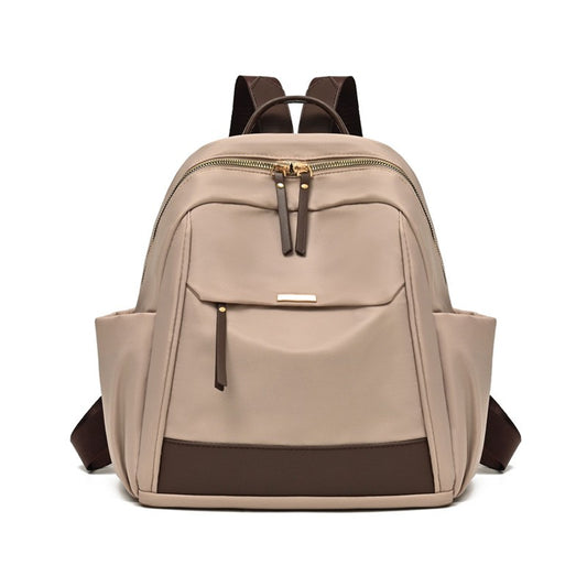 New women's backpack, large-capacity, lightweight, casual travel backpack, nylon, simple commuting student schoolbag
