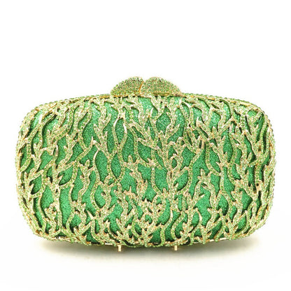 female Hollow Out Golden/black/gray Diamond Wedding Party Handbag Purse Women Crystal Clutch Evening Minaudiere Bag mom gifts