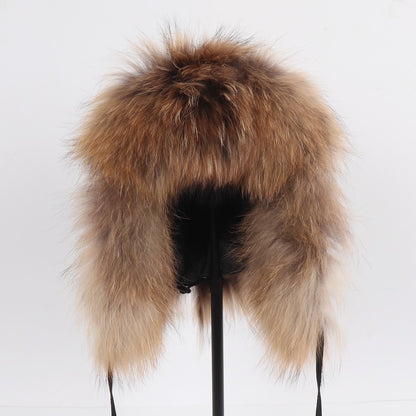 2025 Novo Chapéu Feminino Ushanka Russo de Pele de Raposa Natural Inverno Grosso Quente Orelhas Moda Chapéu Bomber Senhora Gorro Genuíno de Pele de Raposa Real
