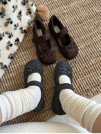 Autumn Woolen Fabric Women Flats Shoes Fashion Shoes Ladies Comfort Outdoor Warm Cotton Fur Shoes