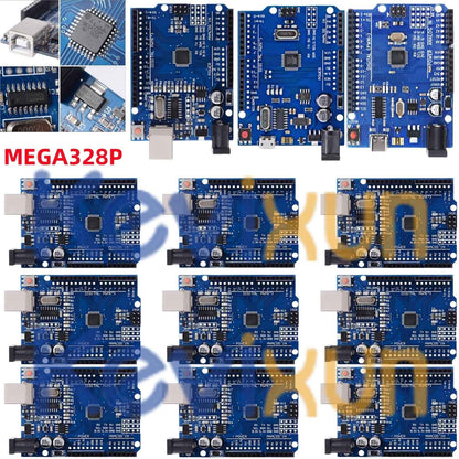 1-10PCS UNO R3 CH340G MEGA328P Chip para Arduino UNO R3 + CABO USB/TIPO-C Placa de Desenvolvimento ATMEGA328P-AU 16Mhz