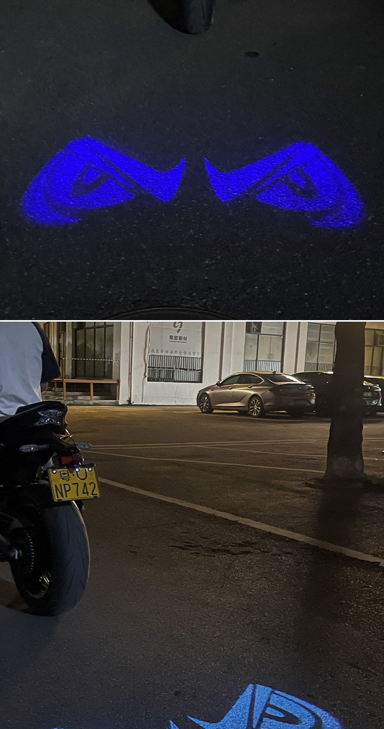 Luzes de Projeção Traseira de LED para Motocicleta Olho de Diabo Luzes de Chão para Veículos Elétricos Luzes Ambiente de LED Luz de Aviso de Alto Brilho