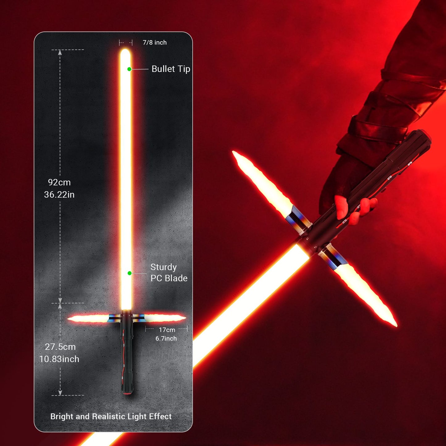 DAMIENSABER Kylo Ren SE Lightsaber Crossguard Lightsaber