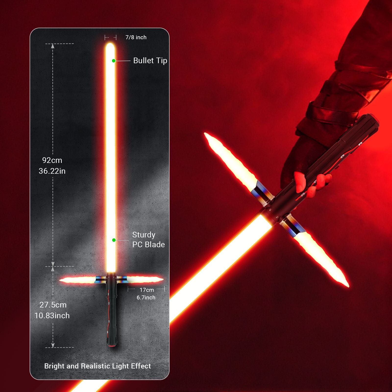 DAMIENSABER Kylo Ren SE Lightsaber Crossguard Lightsaber