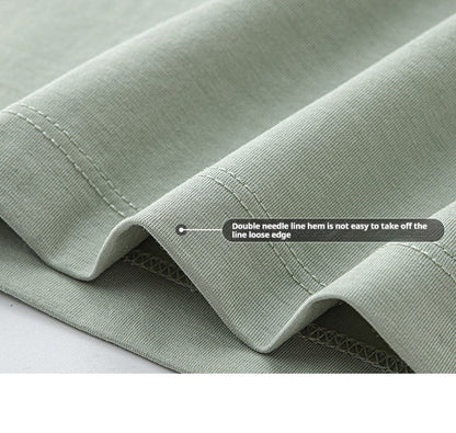 64% Cotton 25% Bamboo Fiber Cool T Shirt Men Short Sleeve Summer Tops For Men Round Neck Skin Friendly Solid Color Male Clothes