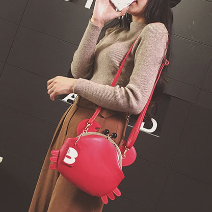 Fashionable Cute Crab-Shaped Versatile Lightweight Women's Crossbody Coin Purse
