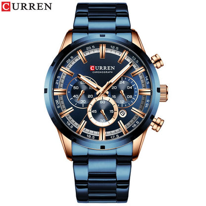 CURREN Men Watch Top Brand Luxury Sports Quartz Mens Watches Full Steel Waterproof Chronograph Wristwatch Men Relogio Masculino