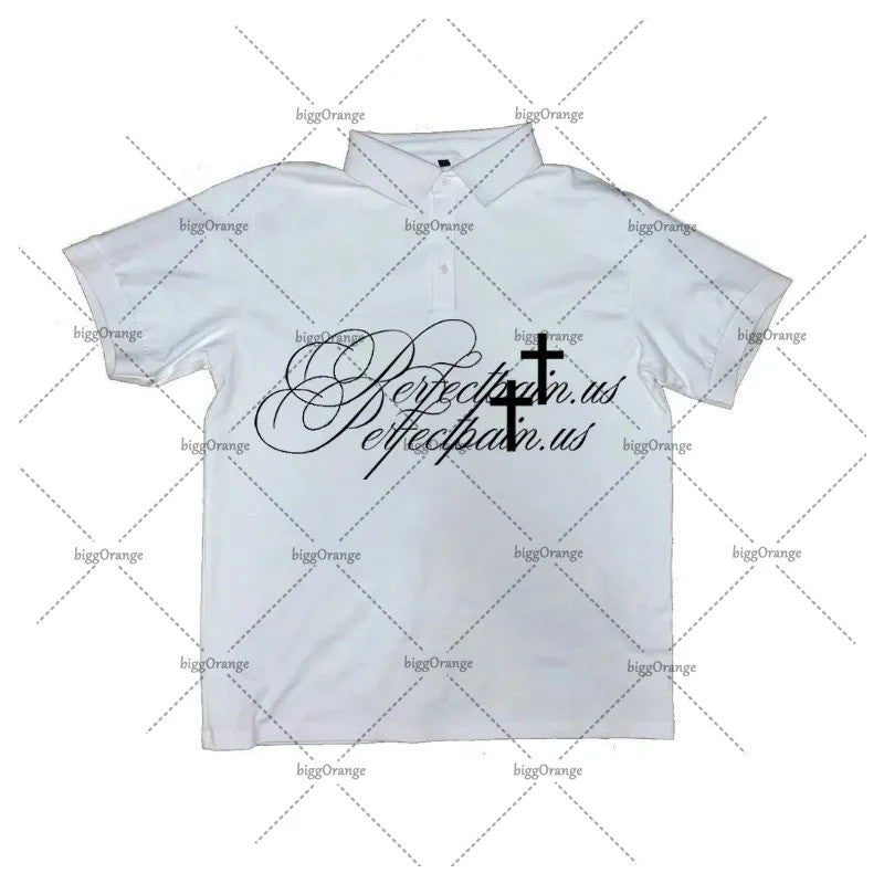 Harajuku Retro Striped Letters Fashionable Loose Cotton T-shirt Men Y2K High Street Fashion Clothing Punk Casual Short Sleeves