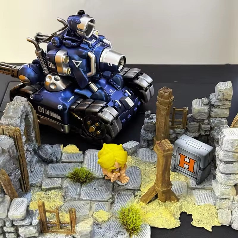 Novo 1/35 Jogo de Computador Metal Slug Tanque Batalha Cena Heróis Inimigo Cativo Mini Pintado Bonito Coleção Montar Brinquedos de Modelo