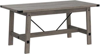 4-6 Person Farmhouse Dining Table with Heavy Duty Wooden Legs, 67.7 Inch Rectangular Modern Wood Kitchen Table