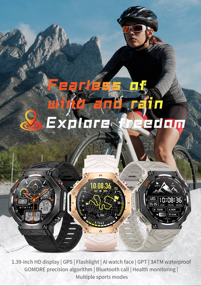 2025 Novo Smartwatch T-Rex 3 Ultra GPS Masculino 10ATM IP68 À Prova D'água GNSS de Banda Dupla Integrado Bússola Smartwatch Esportivo Militar