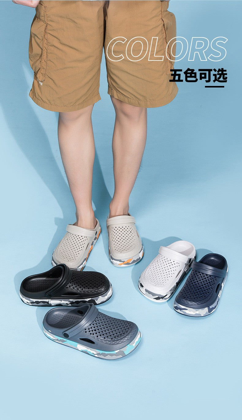 New Men's Sandals Driver Shoes EVA Light Slippers Unisex Colorful Camouflage Decoration Summer Beach Shoes Zapatos Hombre