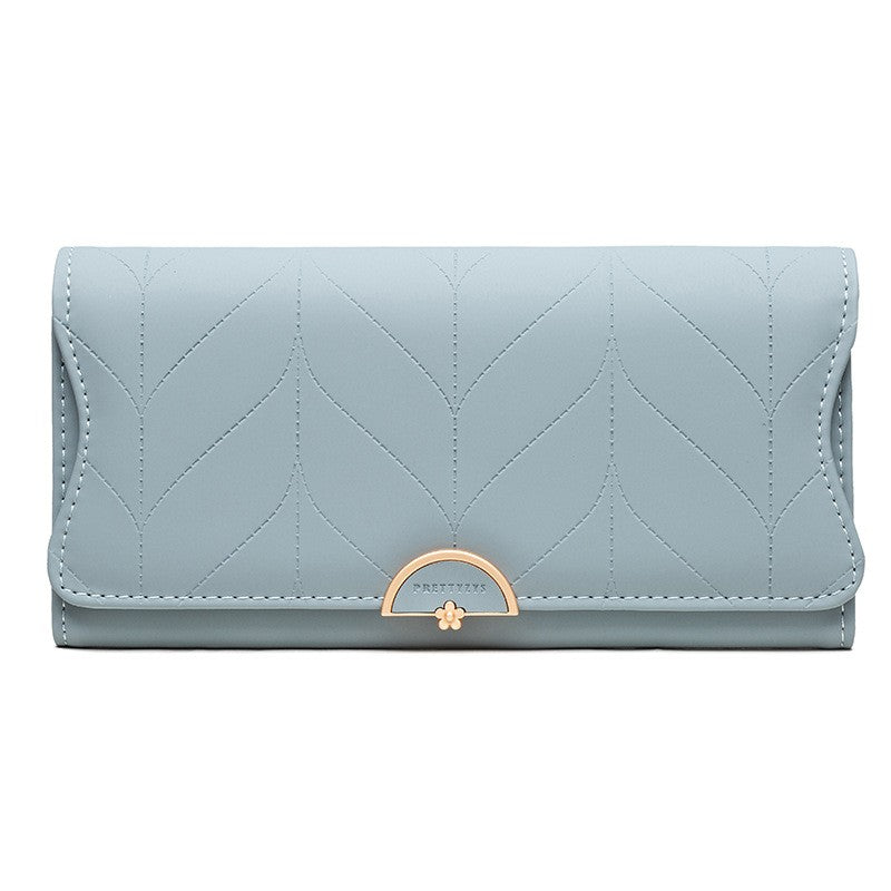 PU Fashion Long Women's Wallet Fashion Buckle New Handbag Large Capacity Fresh Wallet Wallet