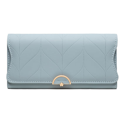 PU Fashion Long Women's Wallet Fashion Buckle New Handbag Large Capacity Fresh Wallet Wallet