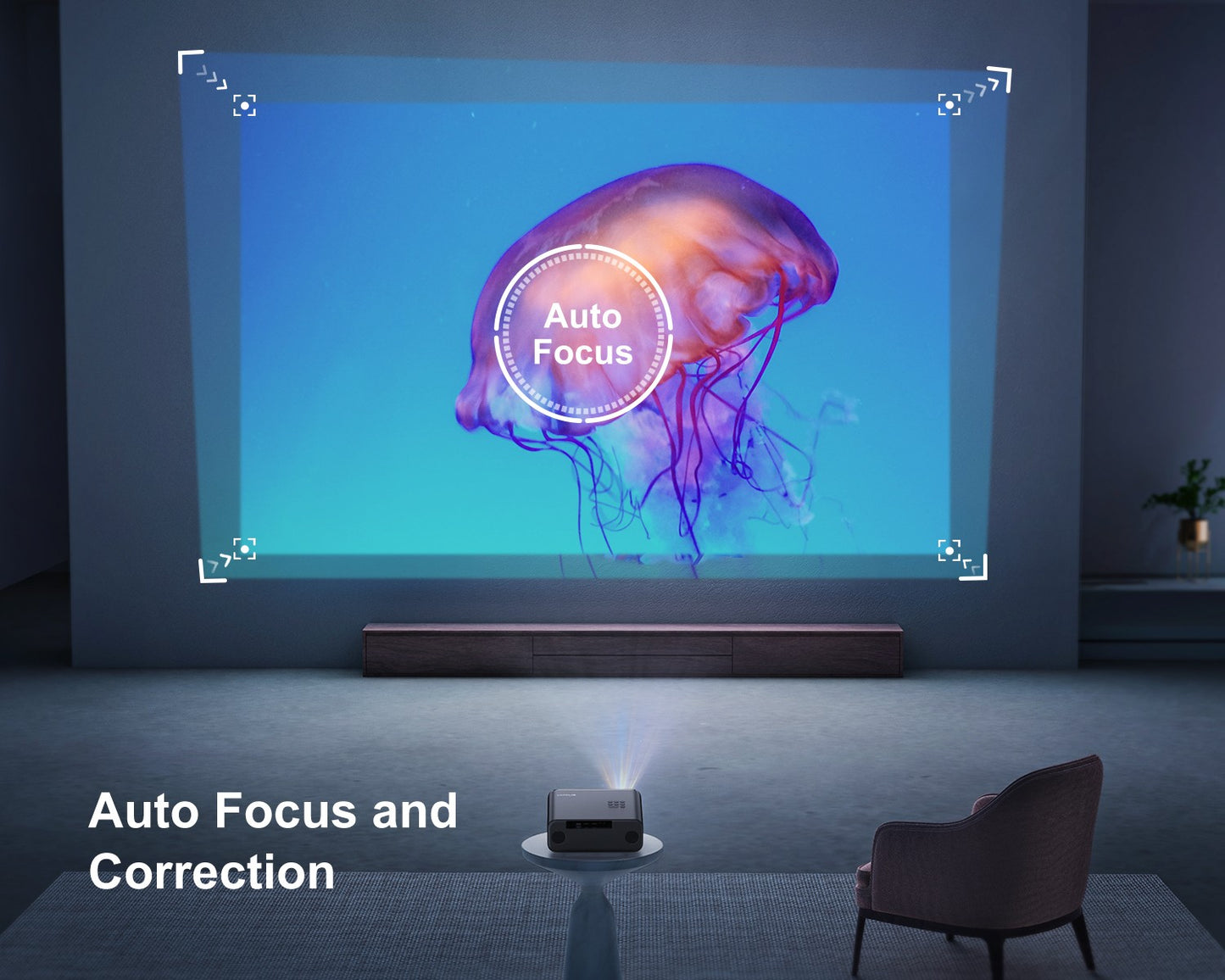 WiMiUS Auto Focus/4K Support Native 1080P Projector with WiFi 6 and Bluetooth 5.2 900ANSI Outdoor Home Projector 6D Keystone
