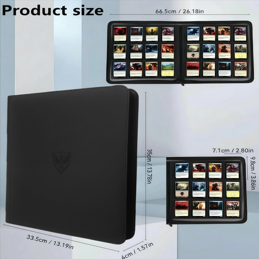 Premium Trading Card Binder with 12 Pockets, Tcg Binder, with 480 Side-Loading Pockets, Trading Card Album Suitable for Mtg, Yu-Gi-Oh!, Baseball, Football Sports Cards, Perfect for Boys, Girls, and Card Enthusiasts, Thanksgiving Gift, Christmas Gift
