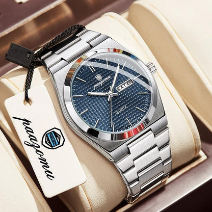PAAZOMU Relógio Masculino de Luxo Original Moda Luminoso À Prova D'água Cronógrafo Data Relógio Masculino Couro Quartzo Relógios Masculinos Reloj