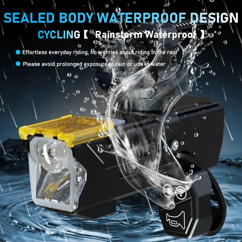 BUCKLOS 4000mAh Bicycle Lights Front with Horn Aluminium Alloy Bike Haedlight Type-C Charging Bike lights Bicycle Accessories