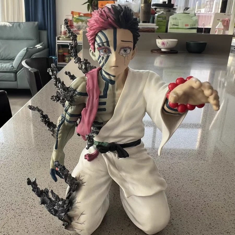2025 Nova Figura de Anime Demon Slayer Akaza Hakuji de 13cm Modelo Boneca Estatueta de Ação PVC Decoração Periférica Brinquedos para Área de Trabalho