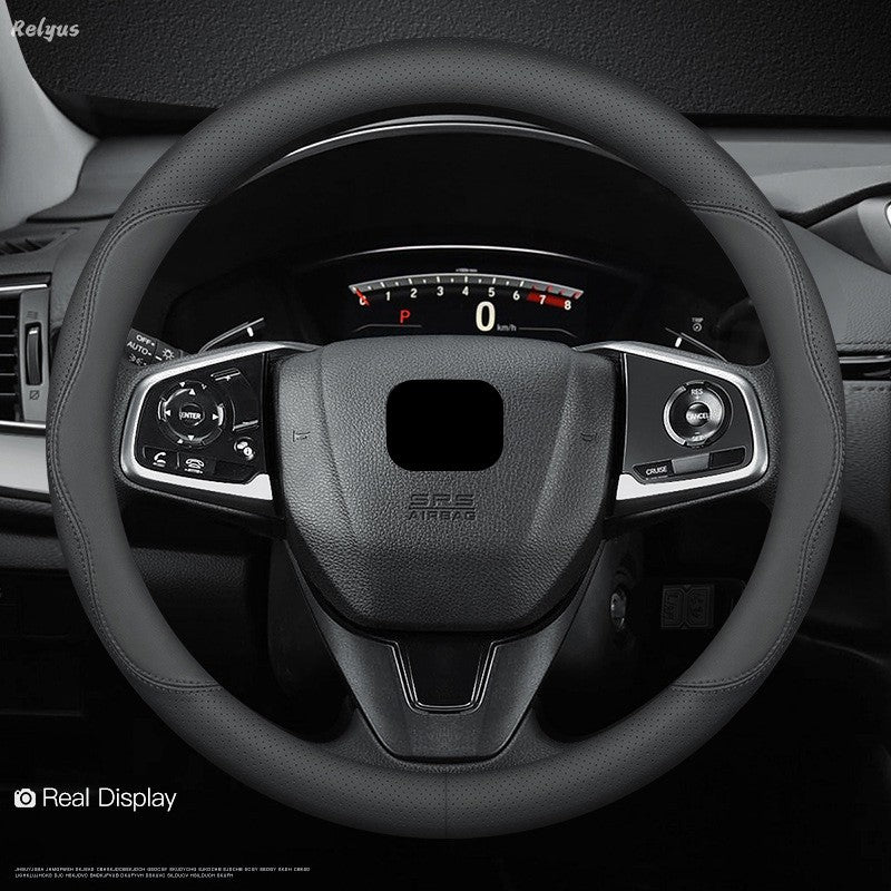 Capas de Volante Automotivas Universais em Couro PU sem Anel Interno Adequadas para 14,5-15 37-38cm Acessórios de Suprimentos para Interior de Carro