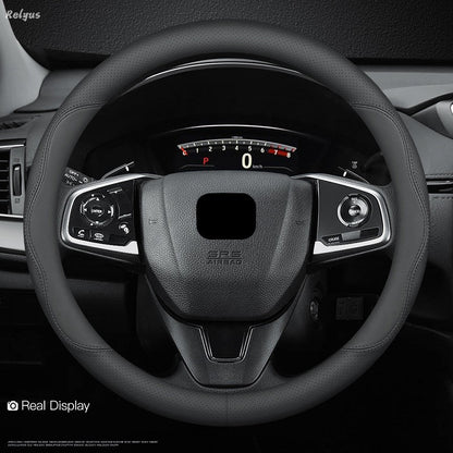 Capas de Volante Automotivas Universais em Couro PU sem Anel Interno Adequadas para 14,5-15 37-38cm Acessórios de Suprimentos para Interior de Carro