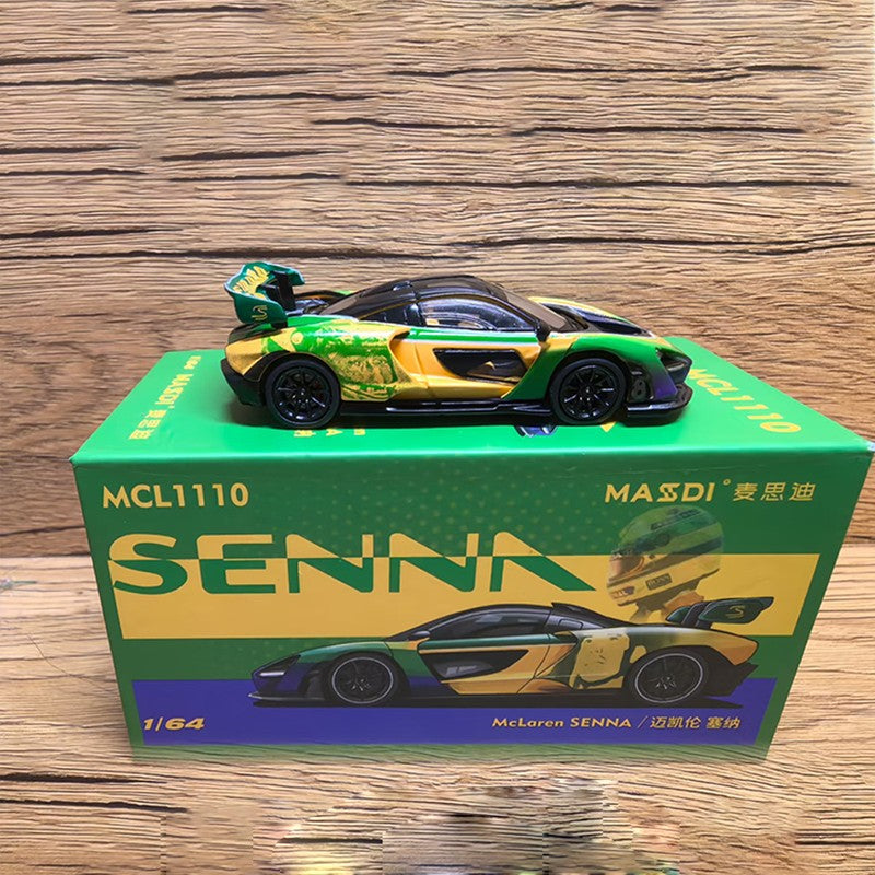 Masdi 1:64 Mclaren Senna MCL1110 Edição Especial Carro Esportivo Miniatura de Liga Diecast Ornamento Mclaren Modelo Colecionável Presentes para Meninos